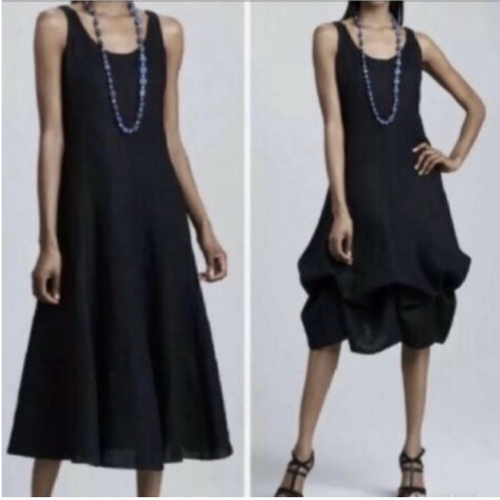 Elegant Eileen Fisher Black Sleeveless Dress